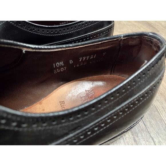 Allen Edmonds Richmond Black Leather Wingtip Oxford Dress Shoes Mens Size 10.5 B - Picture 4 of 9